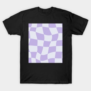 Lilac Swirl Checkered Pattern Y2K Danish Pastel Pattern T-Shirt